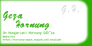 geza hornung business card